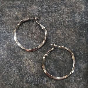 Cookie Lee Hematite-toned Hoop Earrings